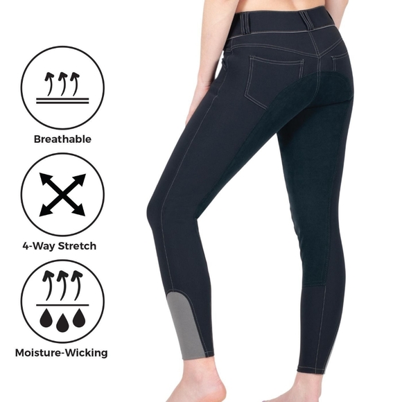 Elation Platinum Hudson Full Seat Breech Grey/Mauve 26R Horse Riding Pants - Picture 3 of 7